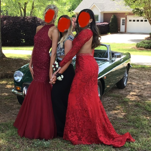 Mac Duggal Beaded Lace Prom/Pageant Dress - Picture 4 of 9